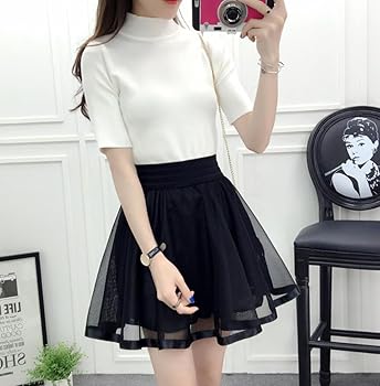 Sheller シェリエ　フレアスカート ミニスカート　プリーツ zipper knit flared mini skirt – shéller / シェリエ
